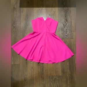 NAVEN strapless hot pink dress